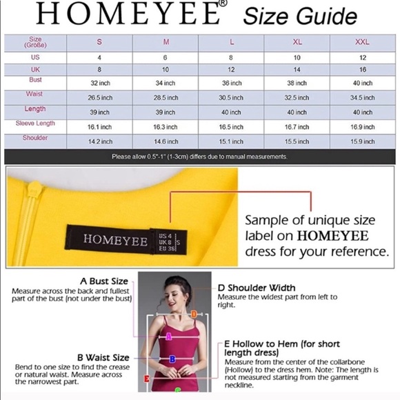 HOMEYEE Women’s Chic V-Neck Lace Dress NWT‼️FINAL SALE - Picture 4 of 4